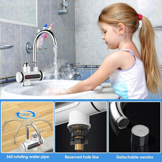 Water Heaters Faucet Fast Hot Water Tap with LED Digital Display for Kitchen & Bath